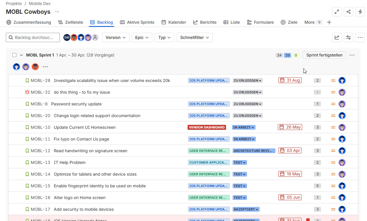 Backlog Management mit Jira